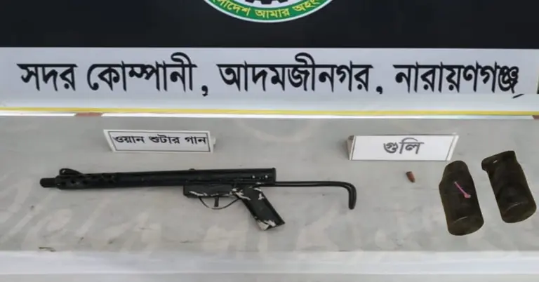 উদ্ধারকৃত অস্ত্র, গুলি ও ককটেল